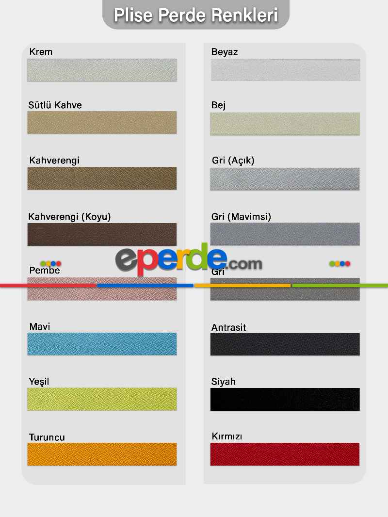 Plise Perde Cam Balkon Perdesi (15 Renk) 1. Kalite Matkapsız Montaj Yaylı Sistem