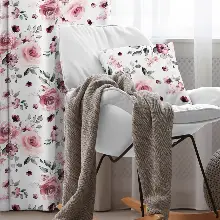 Çiçek Desenli Fon Perde Evim502 Kumaşı Kalındır Duck Bezi Değildir- Mavi-beyaz