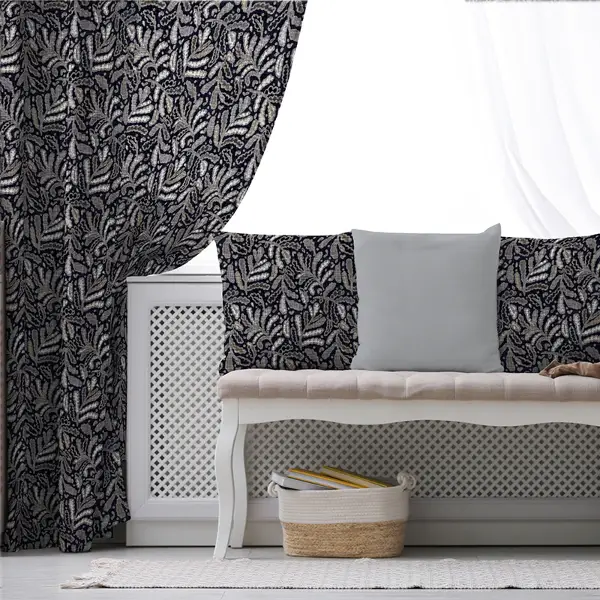 Oturma Odası Fon Perde Evim1599 Kumaşı Kalındır Duck Bezi Değildir- Mavi-beyaz