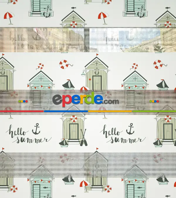 Bebek Odası Zebra Perde - Bekçi Klübesi Baskılı Zebra Perde- Kırmızı-Beyaz-Turkuaz-Turkuaz