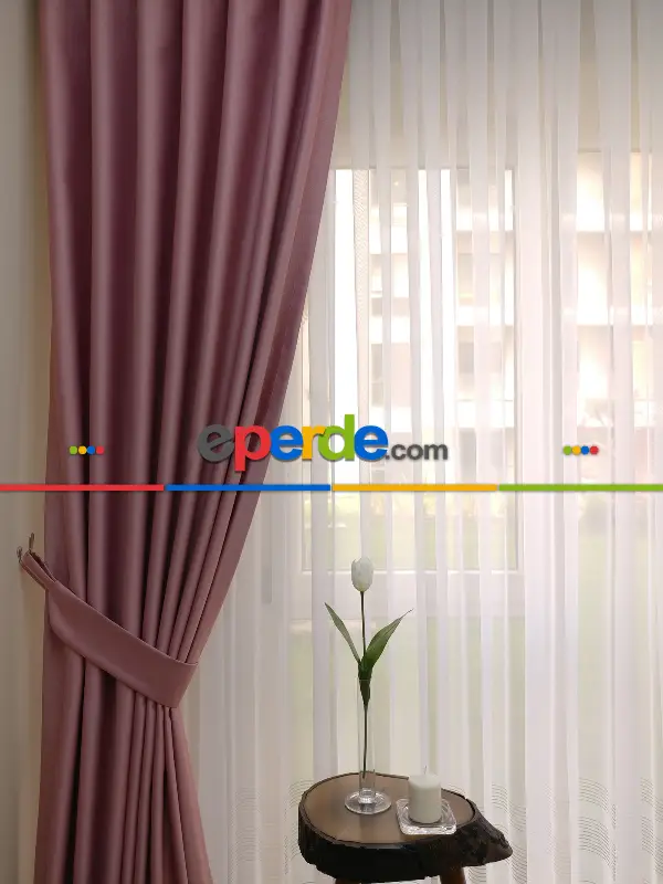 Gül Kurusu Blackout Düz Fon Perde- Gül Kurusu