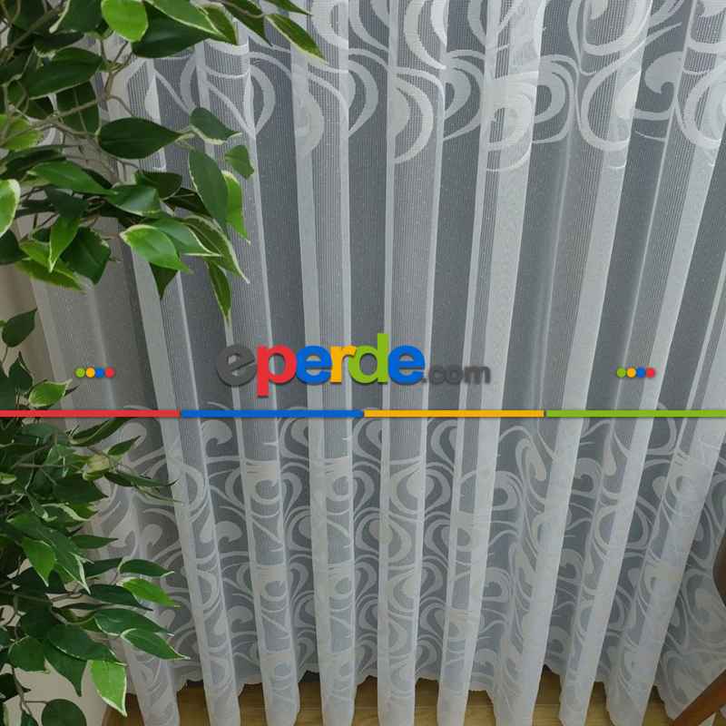 Oturma Odası - Ft Serisi Vakko Desen Tül Perde- Ekru