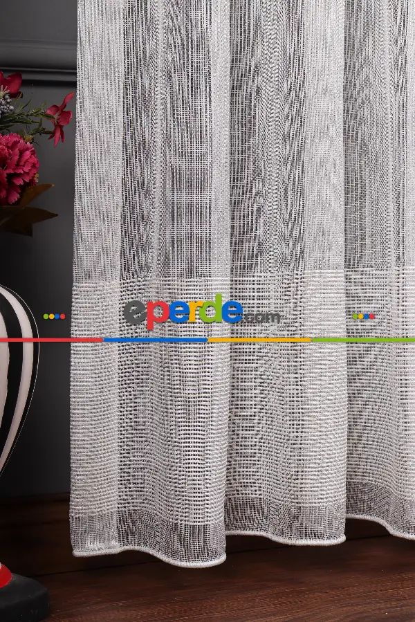 Etek Bantlı Keten Tül Perde Grz 2165