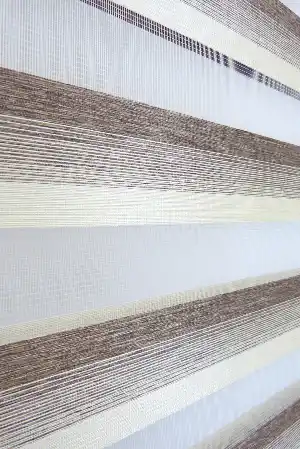 Krem-kahve Bambu Zebra Perde- Kahverengi-krem
