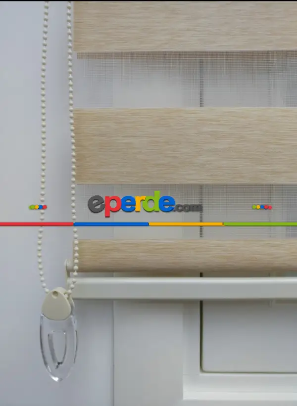 Salon Zebra - Rakipsiz Fiyat Son İndirim!!!İndirimli!!! Sütlü Kahve Bej Renk Bambu Zebra Perde (kalın Zeminli) Ozel Fiyat- Krem