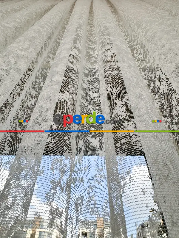 Fransız Dantel Örme Tül Perde, Desenli Ütü İstemeyen Tül