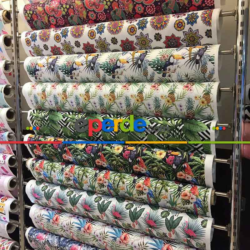 Patchwork Etnik Desenli Fon Perde Evm591 Kumaşı Kalındır Duck Bezi Değildir- Mavi-Sarı-Beyaz-Bordo-Mavi Açık