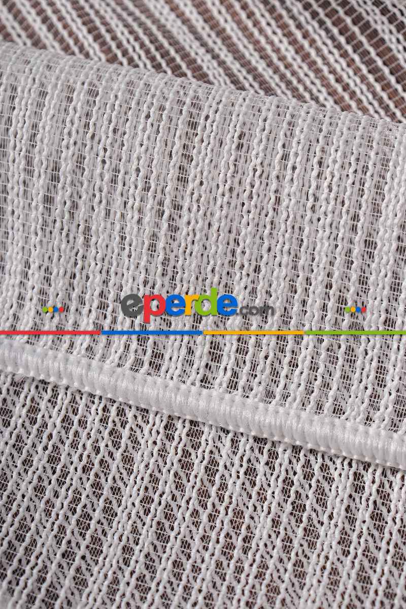 Yatak Odası - Makarna Çizgili Armür Tül Perde Akdz 1070