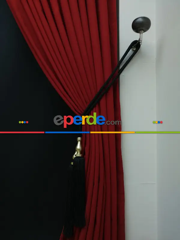 Düz Renk Dökümlü Fon Perde (150)- Kırmızı