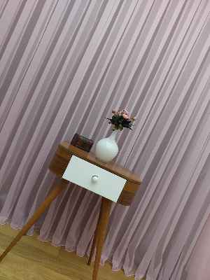 Toz Pembe Ekru Degrade Geçişli Düz Tül Perde- Pembe-pembe Açık-ekru - Kurşunlu Tül