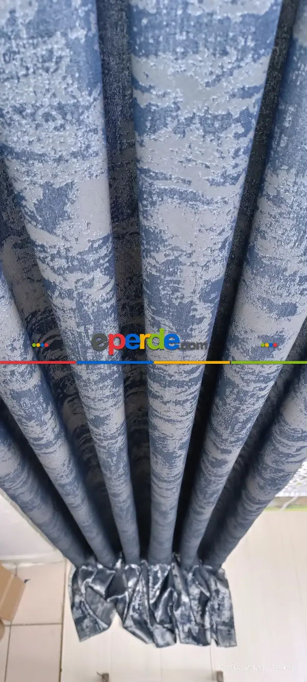 Yatak Odası - 2023 Elit Modern Desenli Fosforlu İplik Dokuma Fon Perde - 3