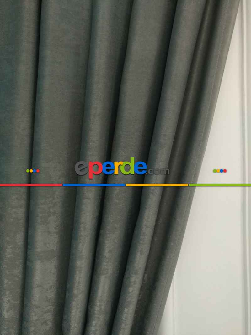 Salon - Soft Fon Perde Gri Rengi Dökümlü En - Gri-Füme-Antrasit