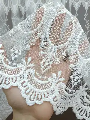Brode İşlemeli Tül Perde 400x185- Ekru 400cm X 185cm 