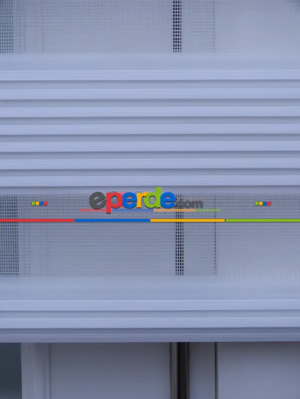 Mutfak - Zebra Perde - Beyaz - Dar Plise Model- Beyaz