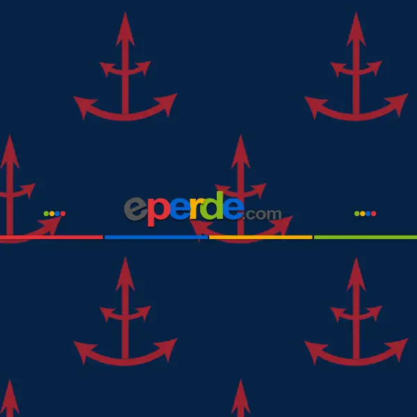 Bebek Odası Fon - Çapa Desenli Fon Perde Evm408-10 Kumaşı Kalındır Duck Bezi Değildir- Lacivert