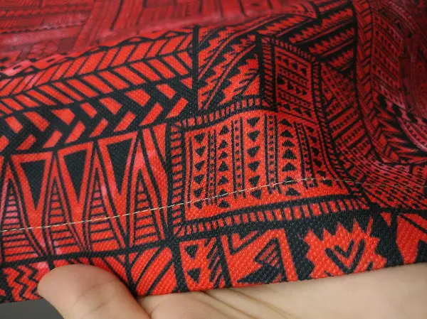 Kırmızı Geometrik Desenli Fon Perde Evm708 Kumaşı Kalındır Duck Bezi Değildir- Kırmızı Koyu