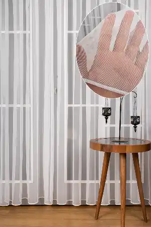 Yatak Odası - Dönergücü - Pırıltı Mat Zemin Tül Perde Ekru Renk Kırık Beyaz 1.kalite- Ekru