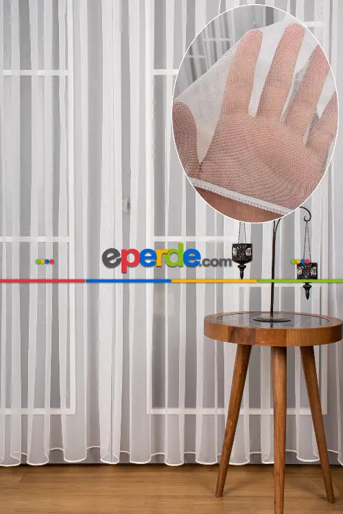 Genç Odası Dönergücü - Pırıltı Mat Zemin Tül Perde Ekru Renk Kırık Beyaz 1.kalite- Ekru - Kurşunlu Tül