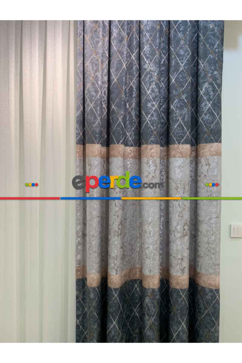 Yatak Odası - Brillant Fon Perde Yeni Moda Tasarım Renk Kanat Yan Perdeler Salon Misafir Odası Perde