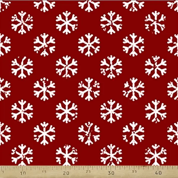 Kar Taneleri Desenli Fon Perde Evm751-8 Kumaşı Kalındır Duck Bezi Değildir- Beyaz-Bordo