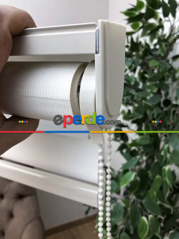 Yüksek Kalite Düz Zebra Perde - Ekru Renk- Ekru