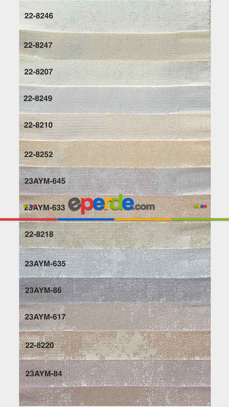 Kiremit Premium Jakar Dokuma Fon Perde, 33 Renk