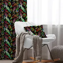 Kuşlu Fon Perde Evim 316 Kumaşı Kalındır Duck Bezi Değildir