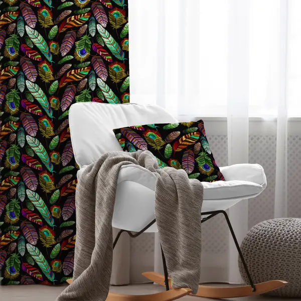 Kuşlu Fon Perde Evim 316 Kumaşı Kalındır Duck Bezi Değildir