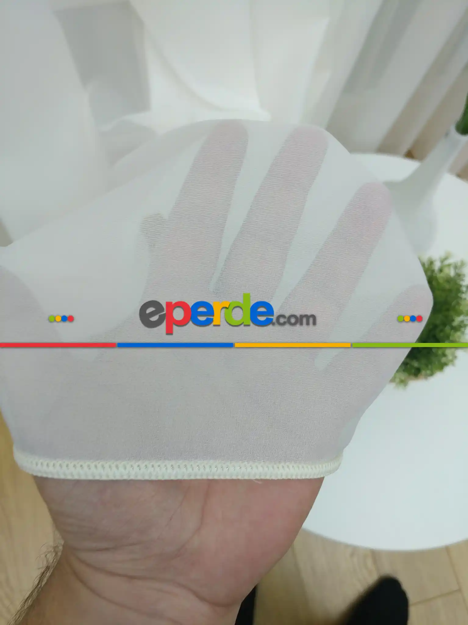 Salon - Ekru Kreep Düz Tül Perde Yeni Nesil Trend Tül Üreticiden Satış- Ekru