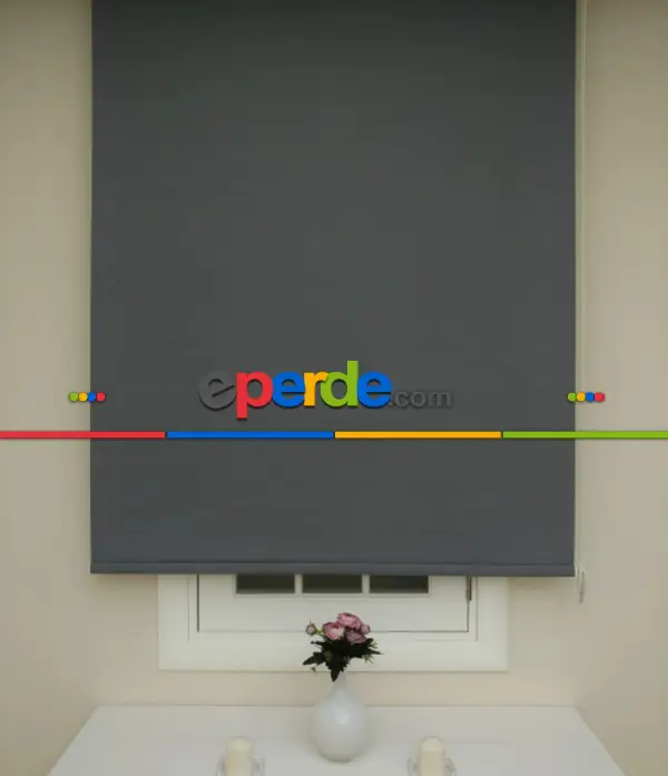 Oturma Odası Stor Perde - İthal Stor Koyu Gri Mat- Gri-füme-antrasit-gri Koyu