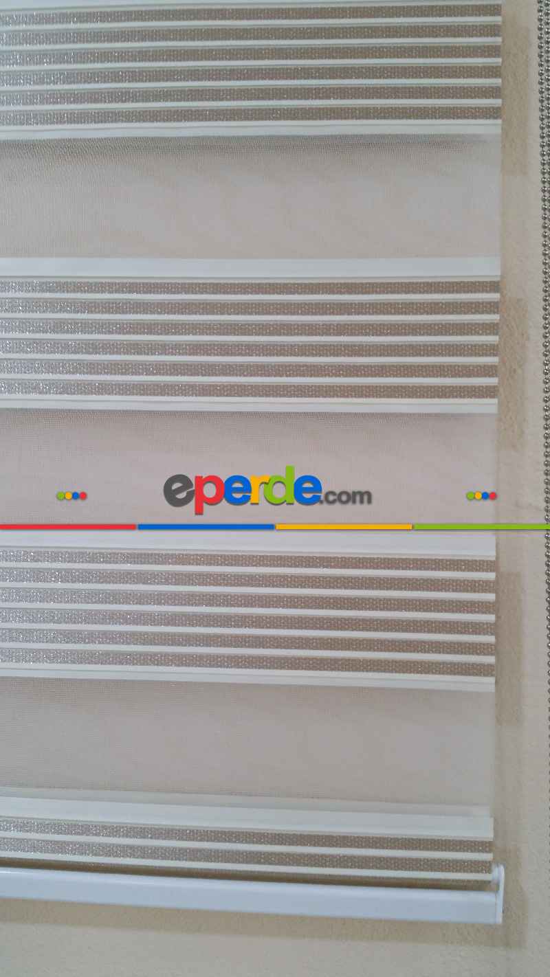 Oturma Odası - Sütlü Kahve Plise Zebra Perde- Ekru-sütlü Kahve