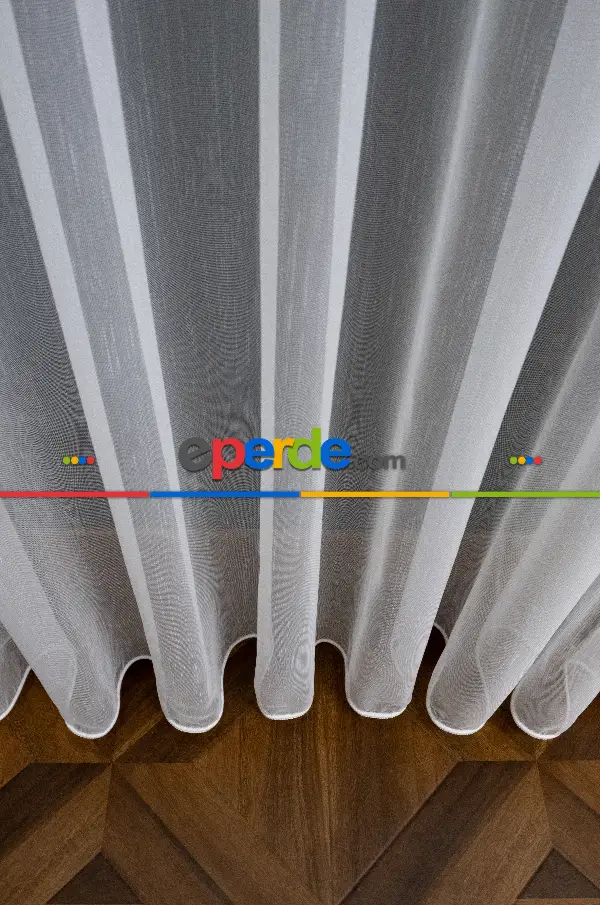 Hafif Düz Keten Tül Çok Dökümlüdür - İtinalı Dikiş - Amerikan Pile - Kurşunlu Tül