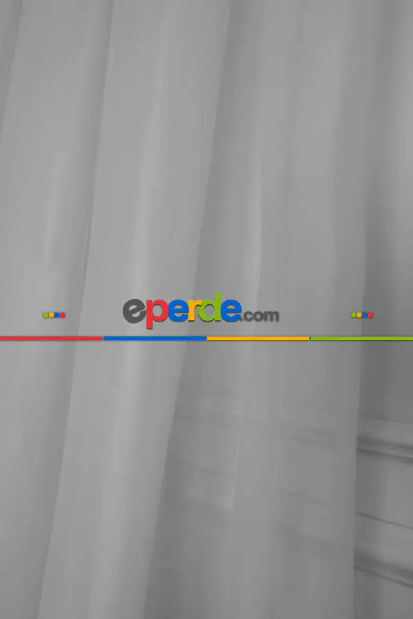 Parlak Vual Düz Tül Perde Krem