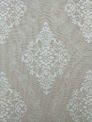 Tül Perde Ve Kruvaze Perde Damask Desenli- Ekru