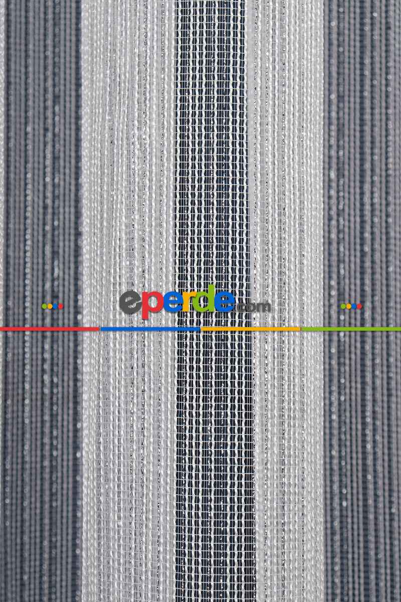 Salon Tül - Zümrüt Gümüş Simli Düz Tül Perde