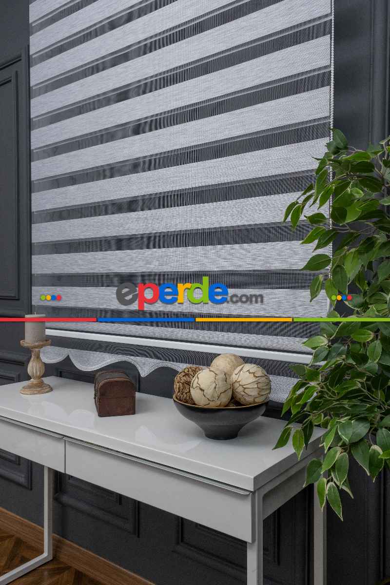Gri Bambu Zebra Perde 90x200