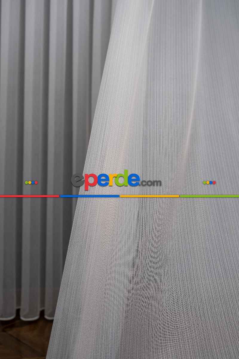 Mutfak - Ekru Kar Tül Ütü İstemeyen Fantazi Tül - İtinalı Dikiş Garantisi