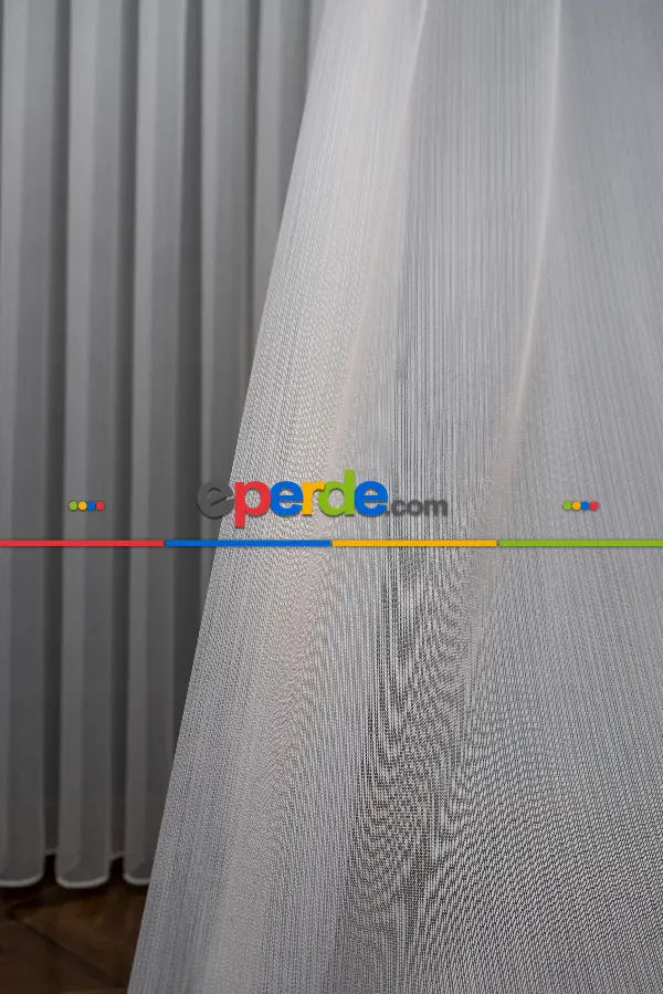 Ekru Kar Tül Ütü İstemeyen Fantazi Tül - İtinalı Dikiş Garantisi - Kurşunlu Tül