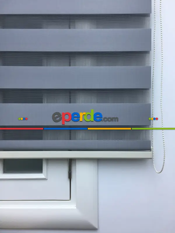 Zebra Perde - Düz Zebra Perde- Füme