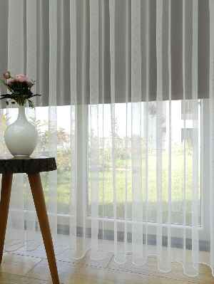 Düz Tül Perde Grek Zemin Ekru- Ekru - Kurşunlu Tül