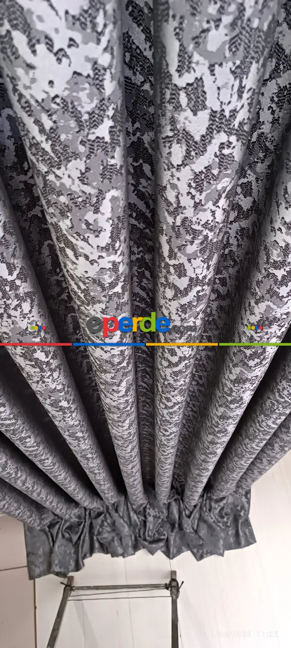 Yatak Odası - 2023 Elit Modern Desenli Fosforlu İplik Dokuma Fon Perde - 2