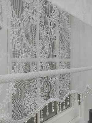 Çiftli Sistem Örme Tül Stor Perde Ve Stor Perde Utah 01- Ekru