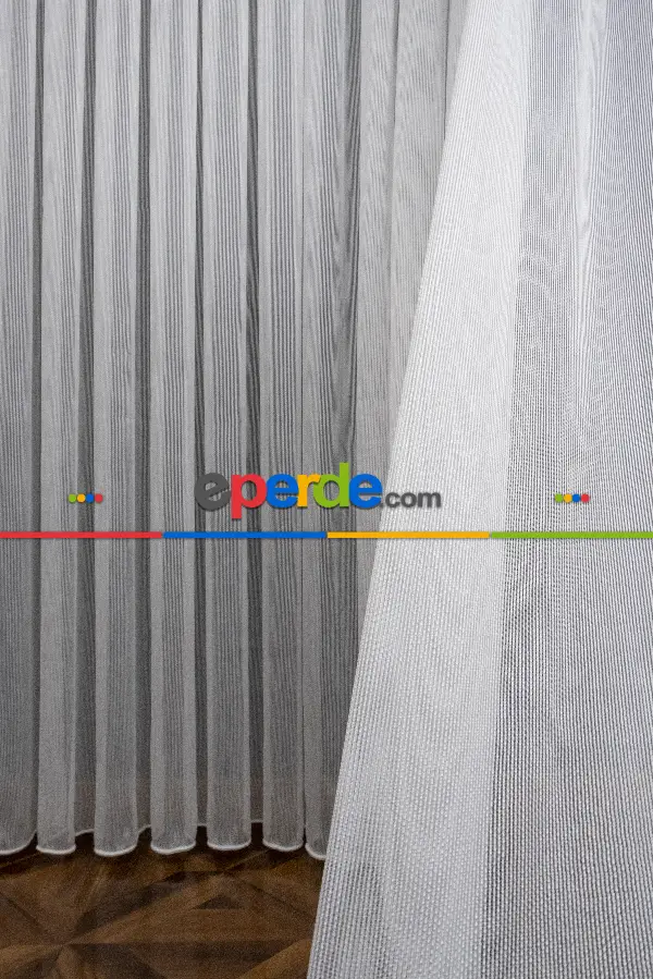 Zincir Çelik Dökümlü Tül Perde - İtinalı Dikiş - Yalancı Fon Ve Kruvaze Model Seçeneği - Kurşunlu Tül