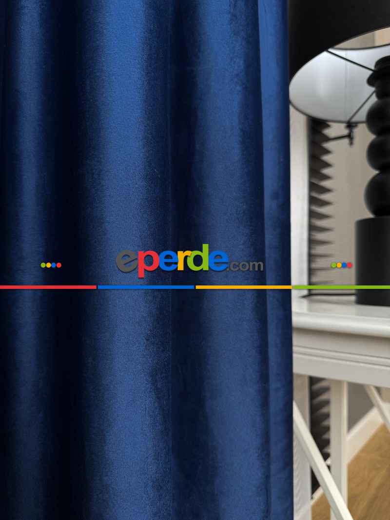 Koyu Lacivert İthal Kadife Fon Perde, Premium Kalite Serisi Kadife Fon Perde