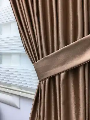 Bakır Rengi Düz Fon Perde Hazır 1tkm Sıkpile- Kahve Açık
