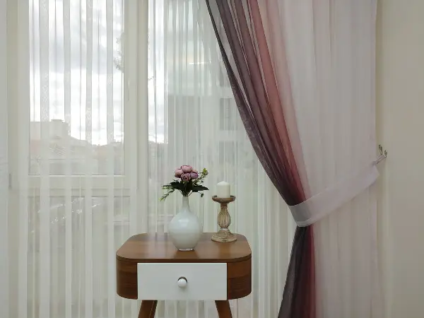 Ekru-koyu Gül Kurusu Geçişli Tül Fon Perde#- Gül Kurusu-ekru