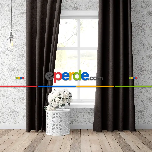 Yatak Odası - Blackout Karartma Tek Kanat Fon Perde Acı Kahve