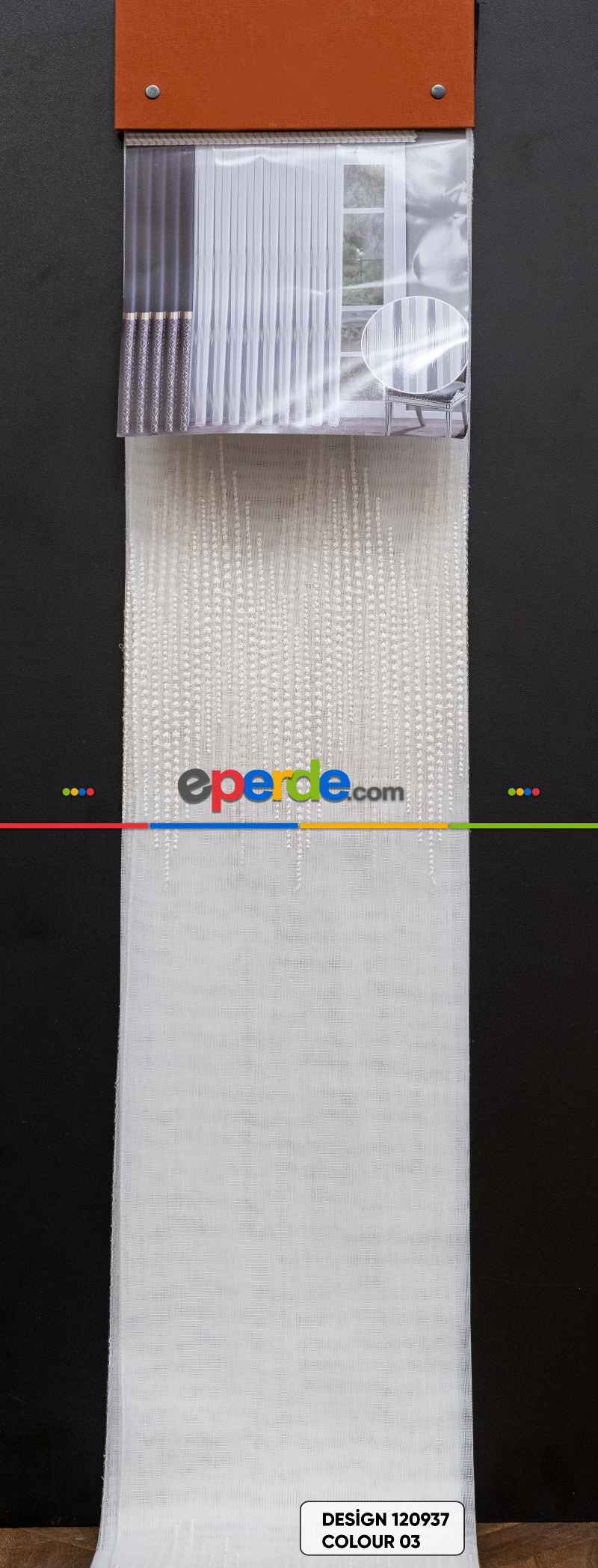 Salon Tül - Etek Ve Ara Desenli Modern Tül Perde