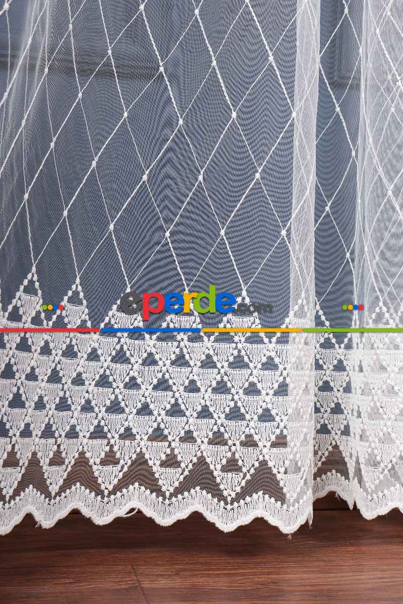 Salon Tül Modelleri - Brode İşlemeli Tül Perde Özel Seri 1117