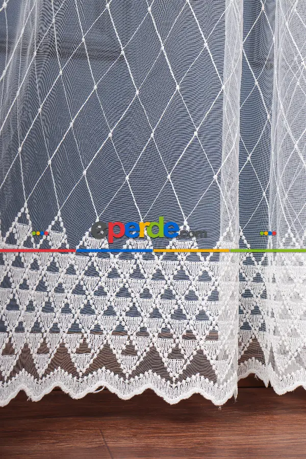 Salon Tül Modelleri - Brode İşlemeli Tül Perde Özel Seri 1117